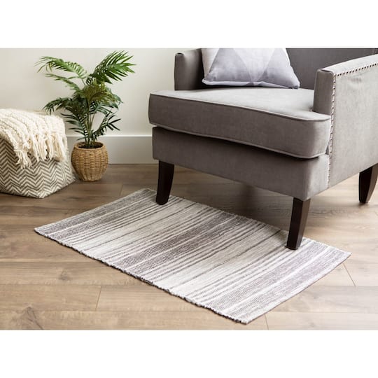 DII® Variegated Gray Recycled Yarn Rug, 2ft. x 3ft.